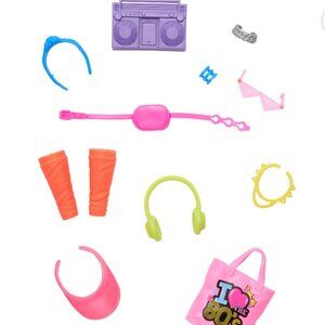 Barbie Doll Clothing Accessory Pack w/1980's Retro Theme. Neon Styling Pieces